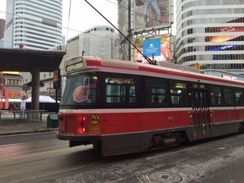 View of bus in city