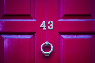 Close-up of closed door