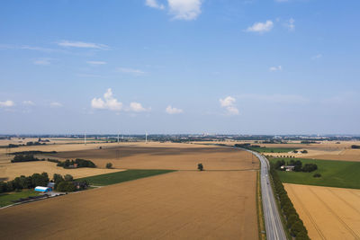 High angle view of rural landscape