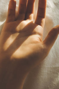 Close-up of shadow on hand