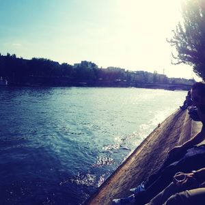 View of river with trees in background