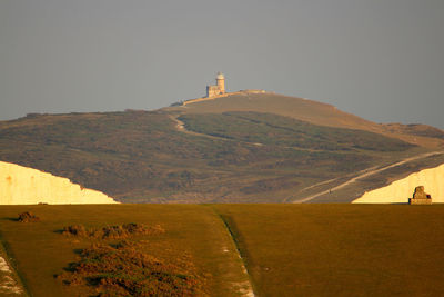 Scenic view of landscape against clear sky