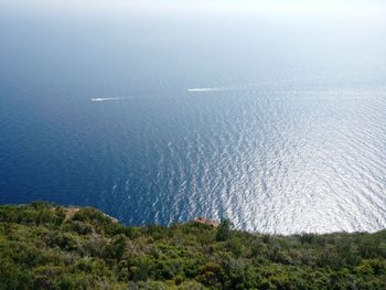 High angle view of sea against sky