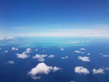 Aerial view of clouds over sea