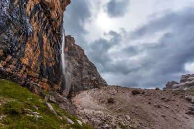 Scenic view of rocky mountains against sky