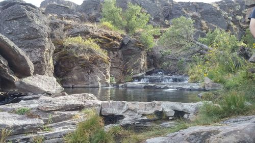 River flowing through rocks