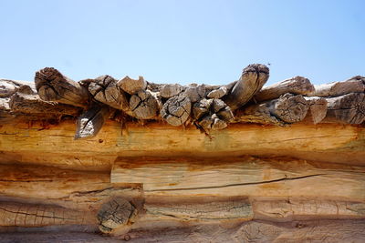 Rock formation against clear sky