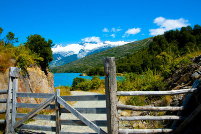 Scenic view of landscape and mountains against sky