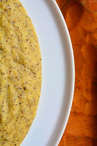 High angle view of breakfast on table