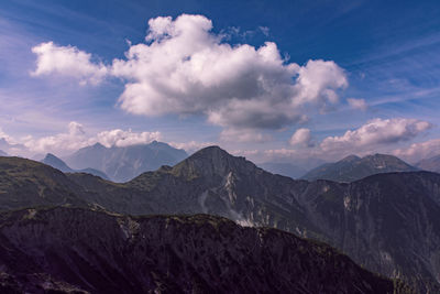Scenic view of mountains against sky