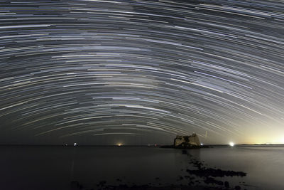 Full frame shot of light trails at night