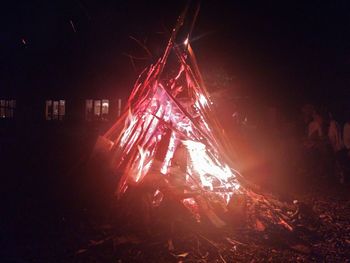 Illuminated lights at night