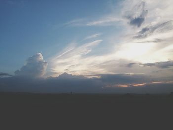 Scenic view of silhouette landscape against sky during sunset