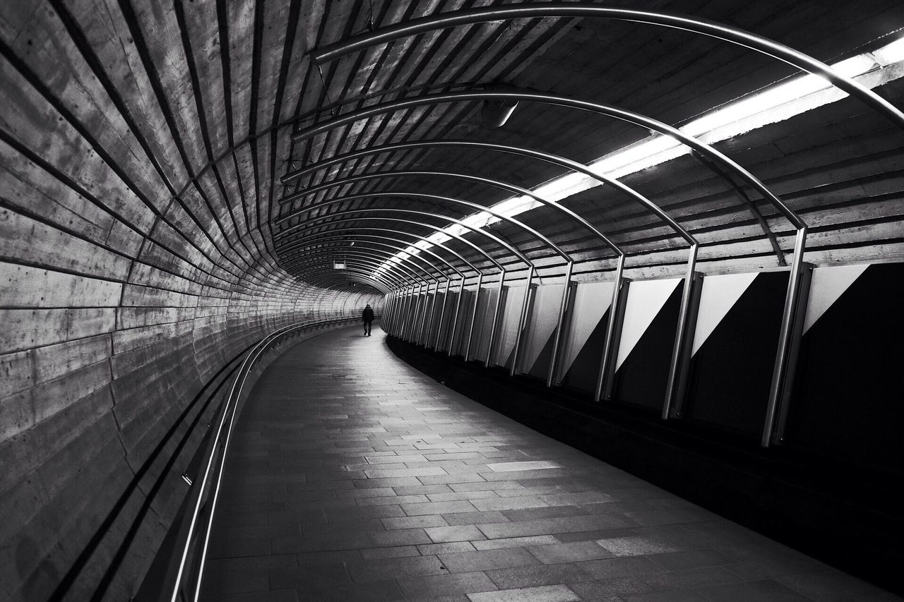 transportation, the way forward, tunnel, architecture, indoors, ceiling, built structure, rail transportation, railroad station, no people, day, travel destinations, illuminated, covered bridge