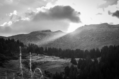 Scenic view of mountains against sky