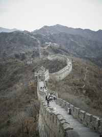 People on a mountain at great wall of china 