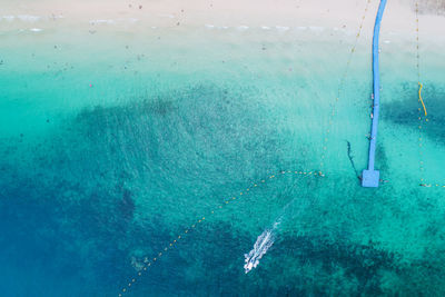 High angle view of swimming pool in sea