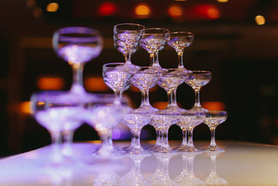 Close-up of wine in glass on table