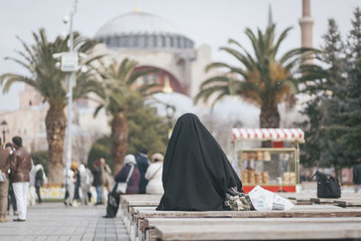 People traveling at hagia sophia