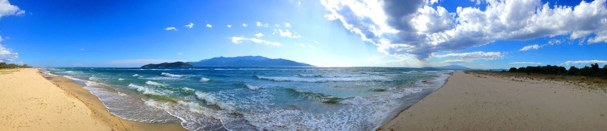 Panoramic view of beach against sky