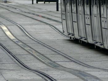 Train on railroad station platform