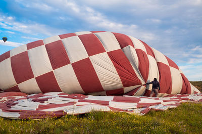 Hot air balloon against sky