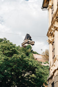 Low angle view of temple against sky