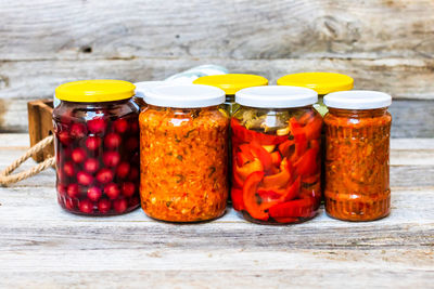 Close-up of food on table