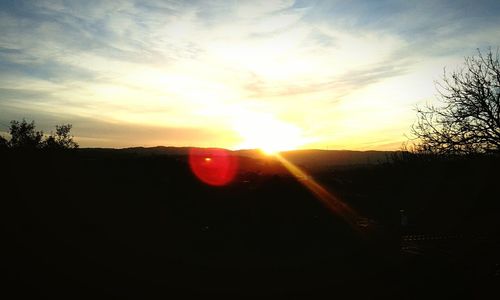 Silhouette of landscape at sunset