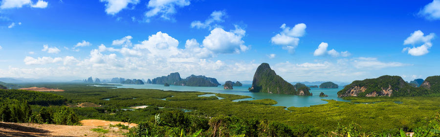 Panoramic view of landscape against sky