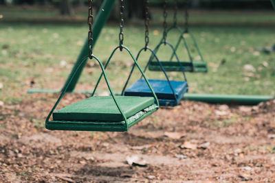 Empty swing in park