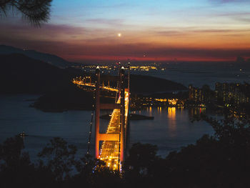 Illuminated cityscape at night