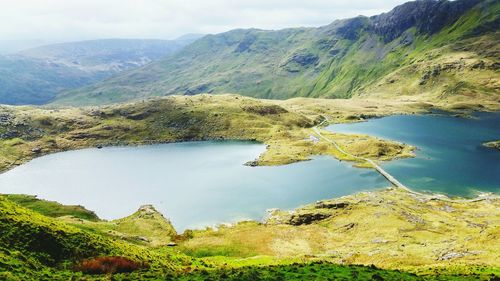 Scenic view of lake and mountains