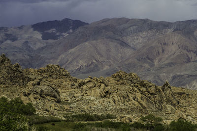 Scenic view of rocky mountains against sky