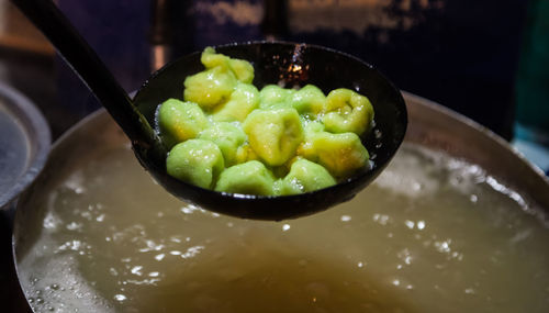 High angle view of vegetables in bowl