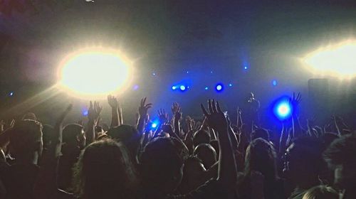 Crowd enjoying at night