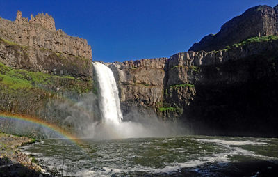 Scenic view of waterfall