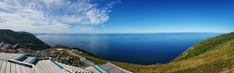 Panoramic view of sea against cloudy sky