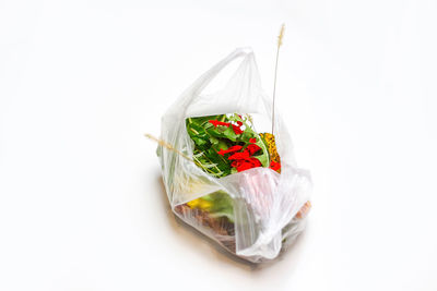Close-up of food against white background