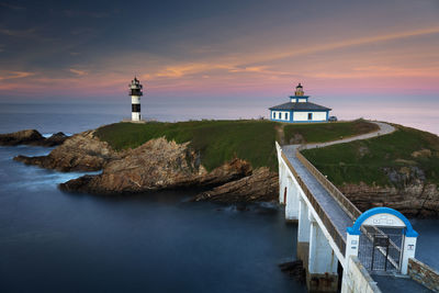 Illa pancha lighthouse in galicia, spain