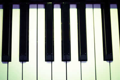 Close-up of piano keys