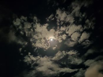 Low angle view of moon in sky