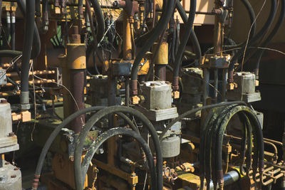 Close-up of old machinery