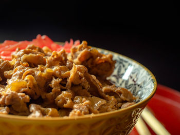 Close-up of meal served in plate