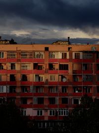 Buildings against sky during sunset