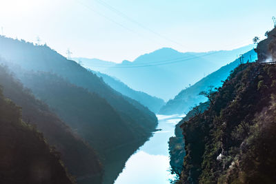 Panoramic view of mountains against sky