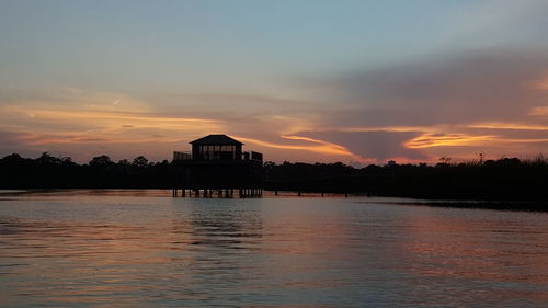 Scenic view of sea at sunset