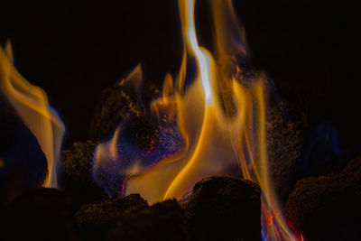 Close-up of fire at night