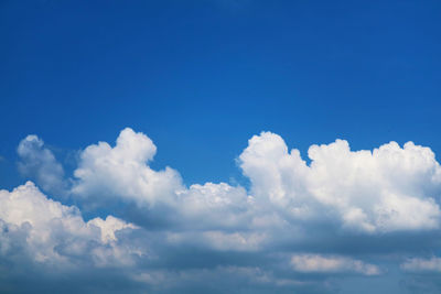 Low angle view of clouds in blue sky