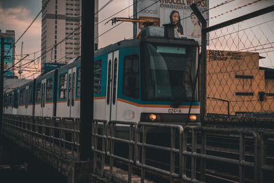 Train at railroad station platform